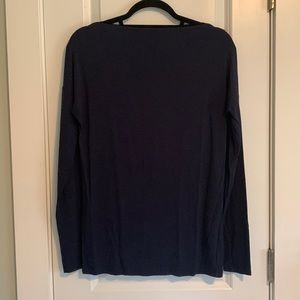 Vince Navy Blue Boat Neck Long Sleeve Top